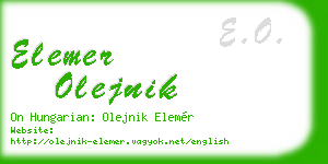 elemer olejnik business card
